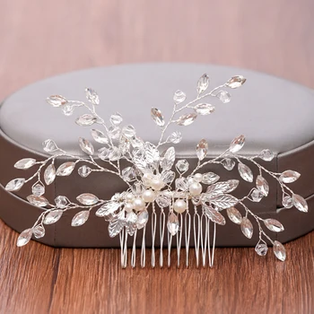 

Rhinestone Pearl Tiara Bridal Hair Comb Wedding Hair Accessories Head Ornaments Bridal Jewelry Wedding Hair Comb Headpiece