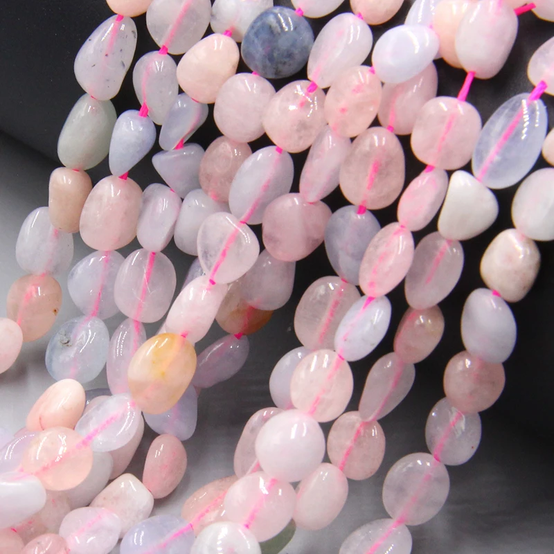 

Natural pink freeform Genuine Morganite beads Irregular pebble Stone Loose Beads For Jewelry Making Bracelet DIY Necklace 6-10mm