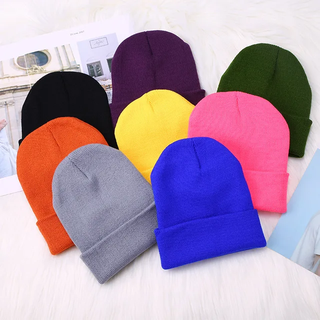 Winter Hats for Unisex New Beanies Knitted Solid Cute Hat Lady Autumn Female Beanie Caps Warmer Bonnet Men Casual Cap Wholesale 5