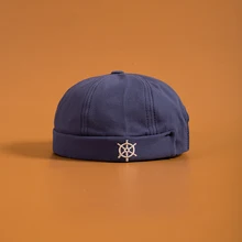 Мужская и женская кепка с черепом головной убор моряка простая вышивка зимняя свернутая манжета Кепка с покрывалом безbrimless однотонная шляпа регулируемые хлопковые шапки