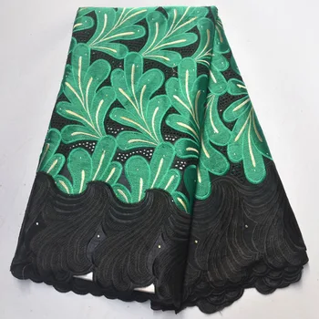 

Latest Embroidered Dry Lace Fabric With Stones Best Quality Swiss Voile Lace In Switzerland Nigerian Cotton Lace Trim NC2368