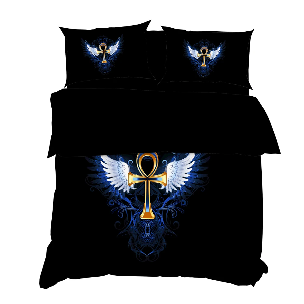 

YuXiu 3D Printing Wing Duvet Covers 3-Pieces Sets Black Bedding Set Bed Linen Cover Pillowcases King Queen Full Twin size