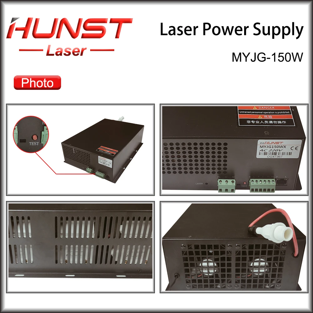 Hunst 130w co2 laser energie poskytnout MYJG-150W laser vyvíječ pro CO2 gravírování řezací stroj sklo trubice