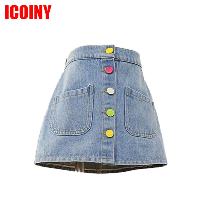 Джинсовые юбки для девочек рваные Короткие повседневные джинсовые малышей