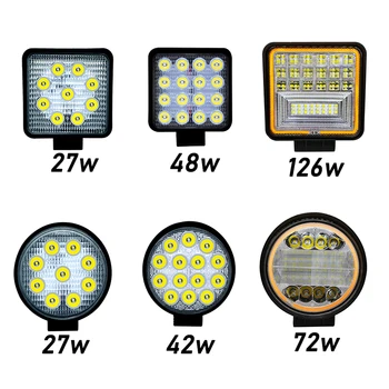 

Car LED Work Lights 12v 126w Spot Flood headlights auto driving fog lamp head lights spotlights accessories for SUV ATV headlamp