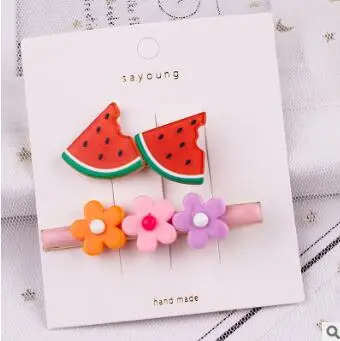 100 компл./лот 2 шт./компл. DIY Мульти простой сплав подсолнухи заколки для волос костюмы фрукты шпилька Инструменты для укладки волос аксессуары HA793 - Цвет: 1