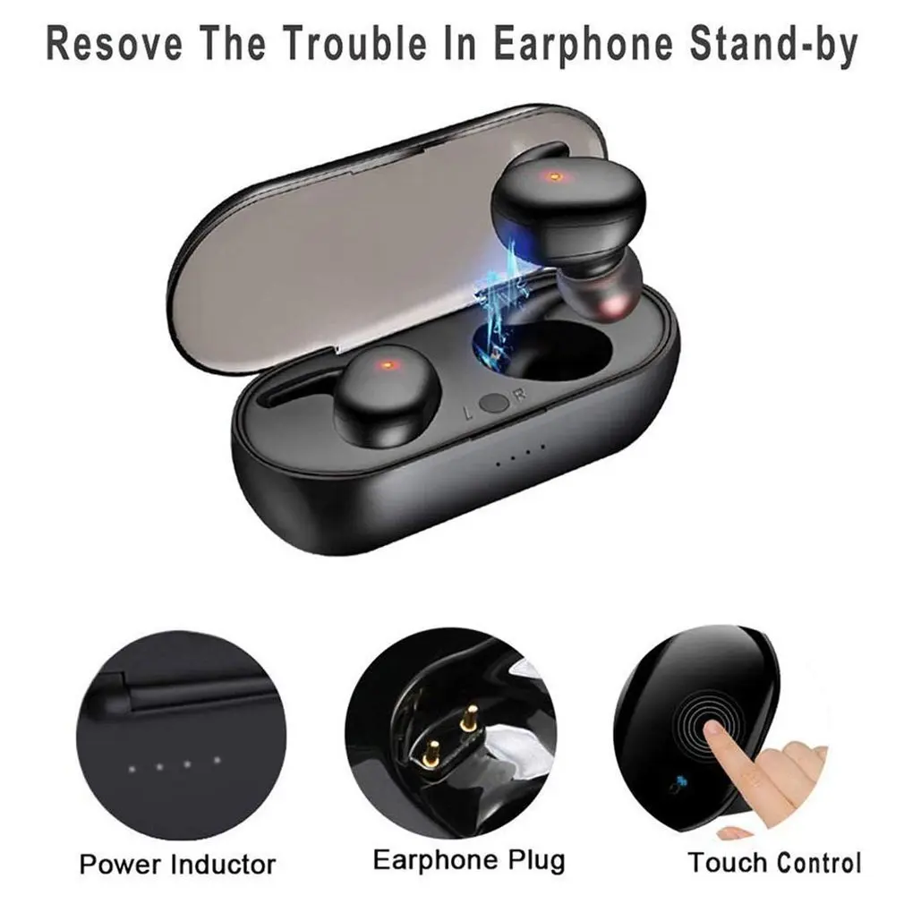 Y30 Bluetooth Wireless Earphone 5 0 Sport Bluetooth Headset Earbuds Handfree Portable with Charging Box 3D Stereo Sound