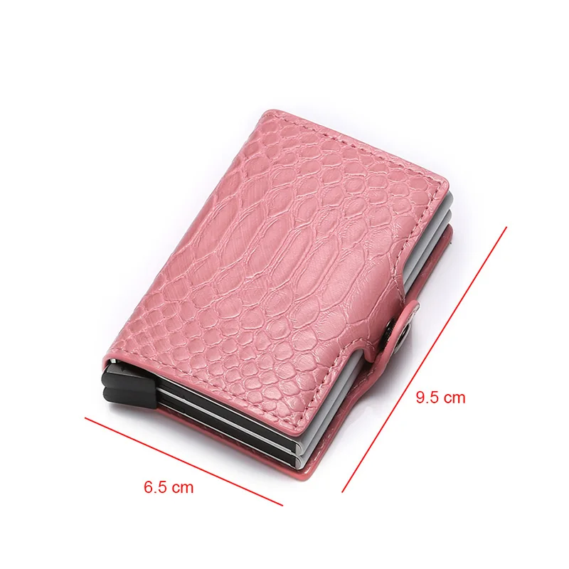 Comprar Rfid bloqueo id tarjeta de crédito titular monedero hombres cartera inteligente aluminio Metal minimalista cartera negocios porta tarjeta de crédito Carteira