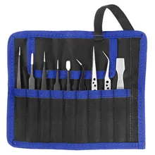 ABFU-9 Pcs Tweezers Set Stainless Steel Anti-Static Precision Tweezers for Electronic Mobile Phone Repair Tools Hand Tools
