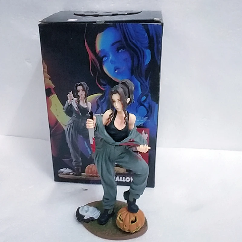 Светодиодный фонарь в виде тыквы Майкла Майерса на Хеллоуин Kotobukiya Horror John Carpenter's Laurie Strode, модель игрушки, куклы - Цвет: E in box