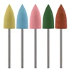 MAOHANG 5pcs/lot Rubber Silicone Nozzle Ceramic Milling Burr Nail Art Cutter Polishing Buffer Files Electric Machine Drill Bit 3
