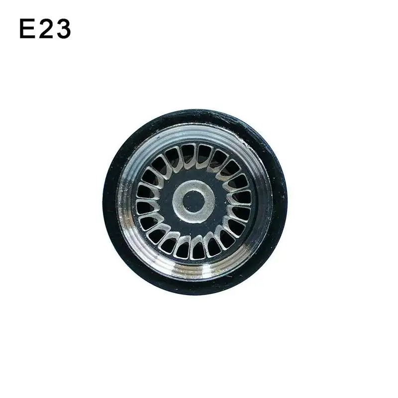 4pcs/set Alloy Wheels Tire Set Axles Vehicle Wheels Retro Thick Tire Modified Alloy Car Refit Wheels For 1/64 Vehicle Car Model - Цвет: 7