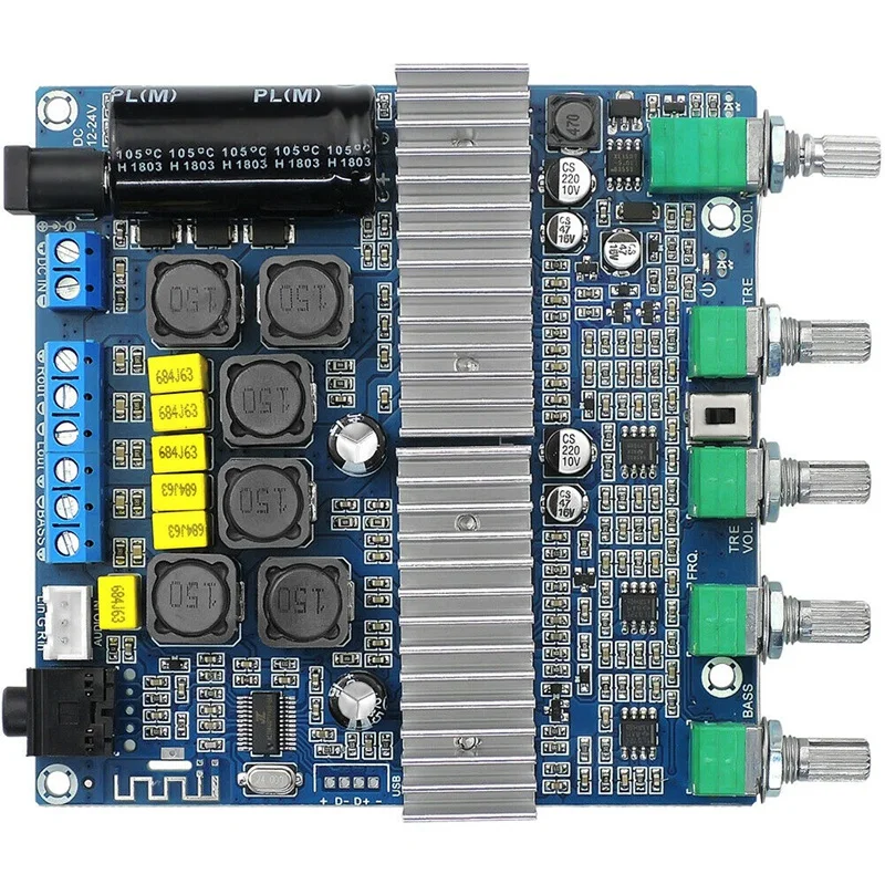 TPA3116D2 DC12V-24V Bluetooth 4,2 сабвуфер аудио усилитель плата 2,1 канал мощность 2x50 Вт+ 100 Вт TPA3116 Amplificador