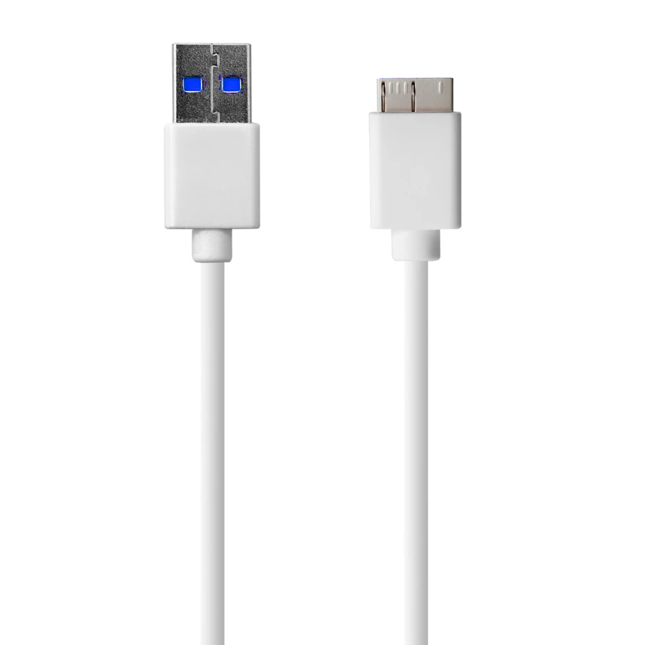 Натуральная 10-контактный разъем Micro-B USB 3,0 кабель Шнур для WD для экскаватора Hitachi для Toshiba для Seagate внешний жёсткий диск белого цвета - изображение