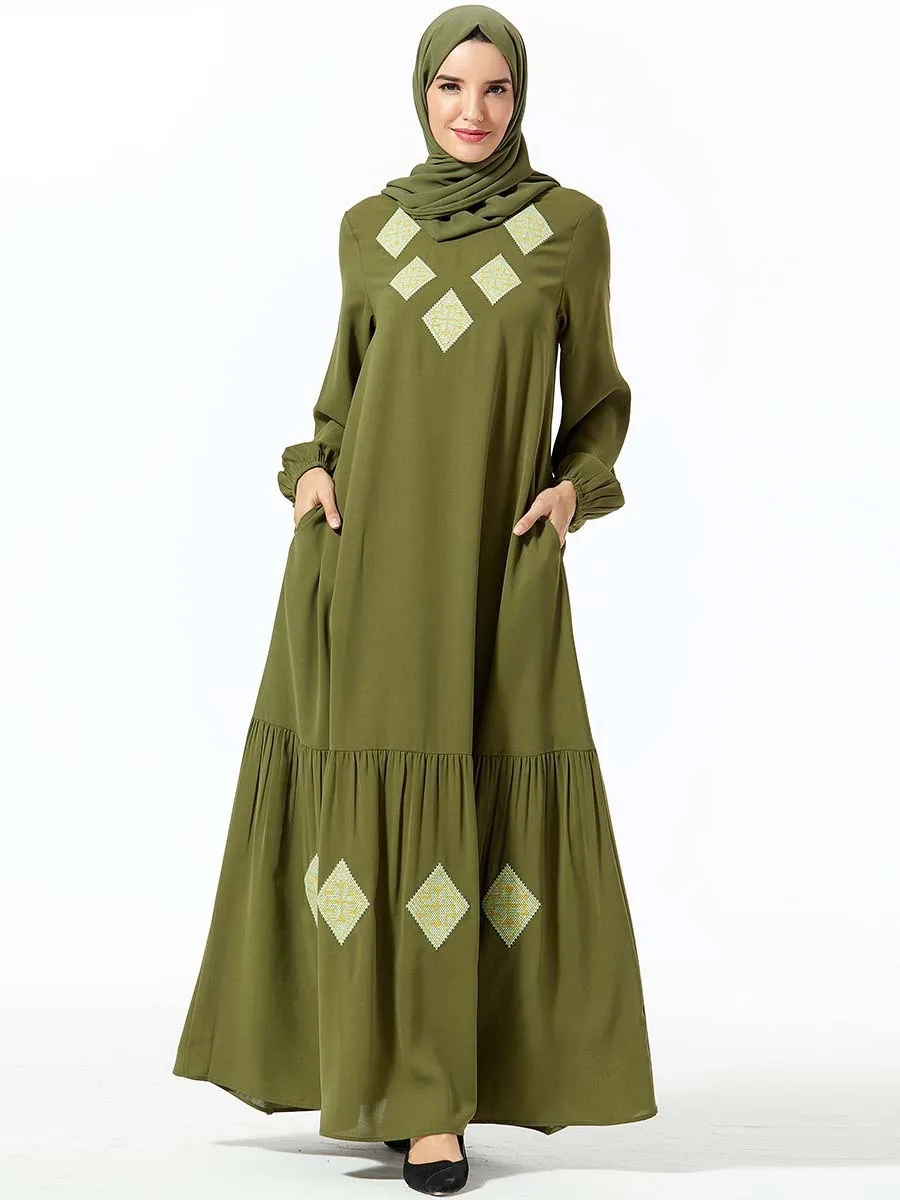 Элегантное макси платье с вышивкой абайя хиджаб мусульманский длинный халат платья кимоно Ближний Восток ИД Рамадан Арабский исламский