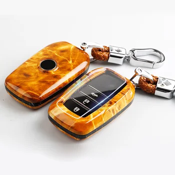

Marble ABS Car Key Case For Toyota C-HR CHR 2017 2018 19 Camry corolla Vios RAV4 YARIS Levin Crown Keychain Bag Auto Accessories