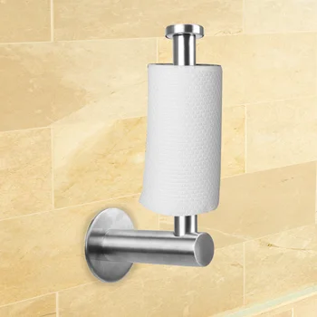 

Stainless Steel Roll Paper Tools Wall Mount Toilet Paper Holder Seamless Bathroom Self Adhesive