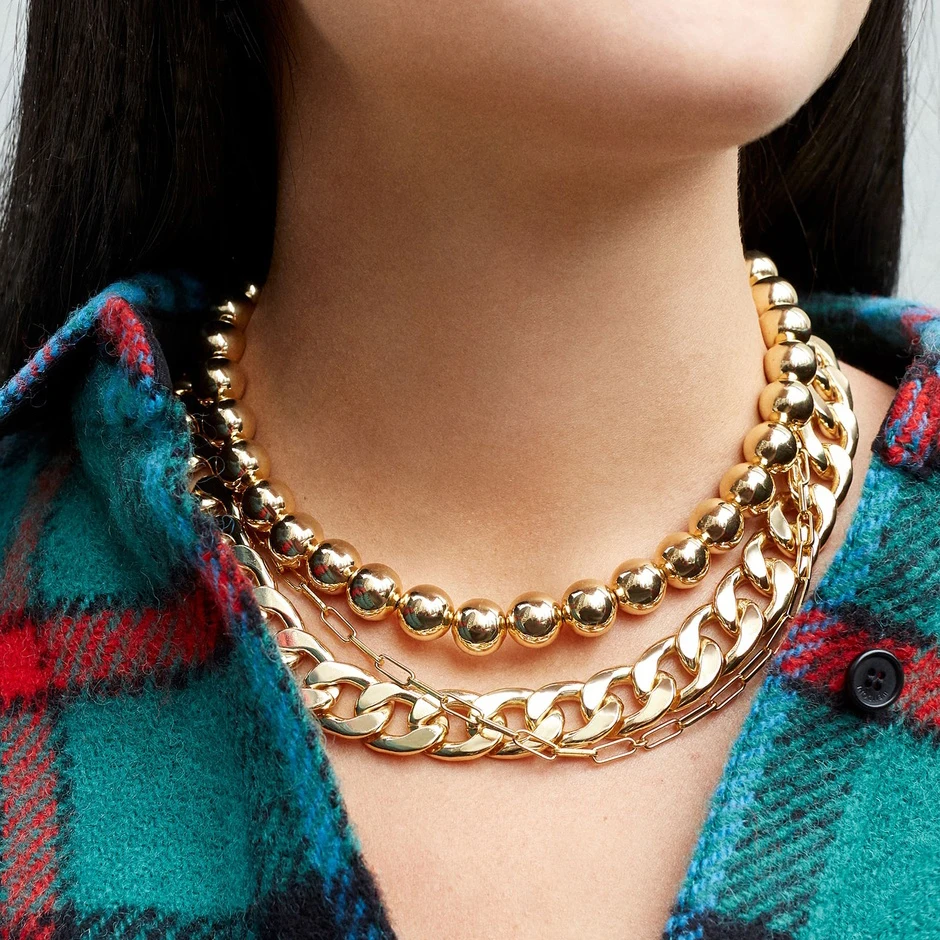 

Best lady Fashion BA Gold Collar Choker Necklace for Women New Wedding Statement Jewelry ZA Necklace Gift Shiny Glass Bijoux Hot