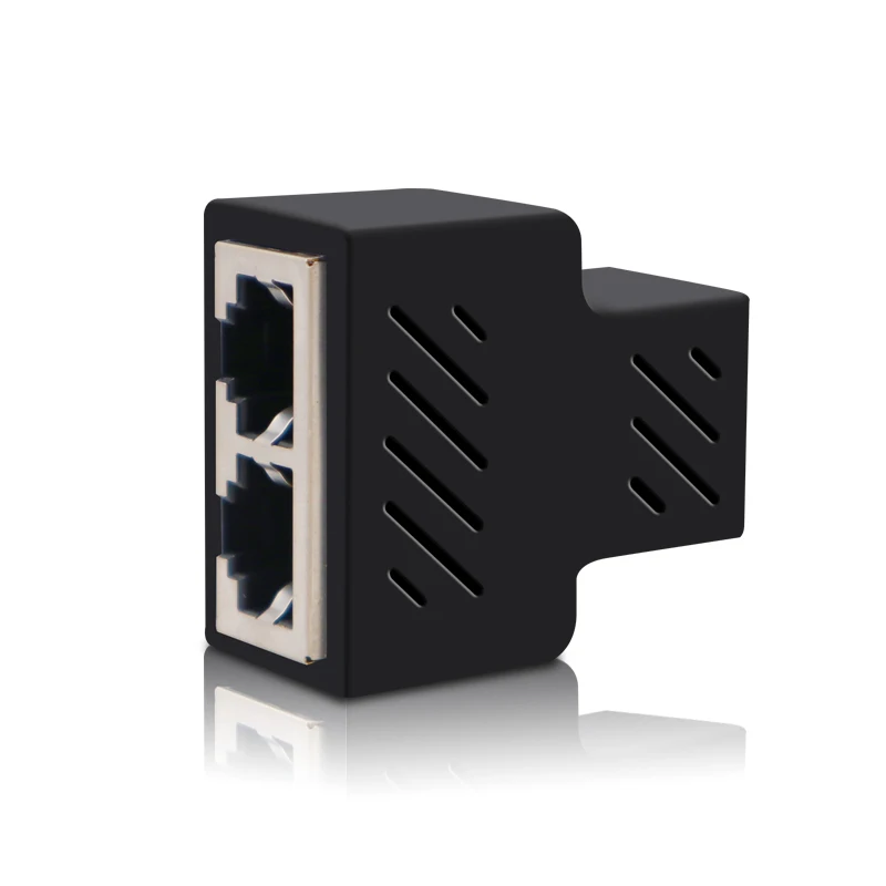 Разветвитель сетевого кабеля переходник с 1 на 2 разъемами LAN RJ45 бескислородный
