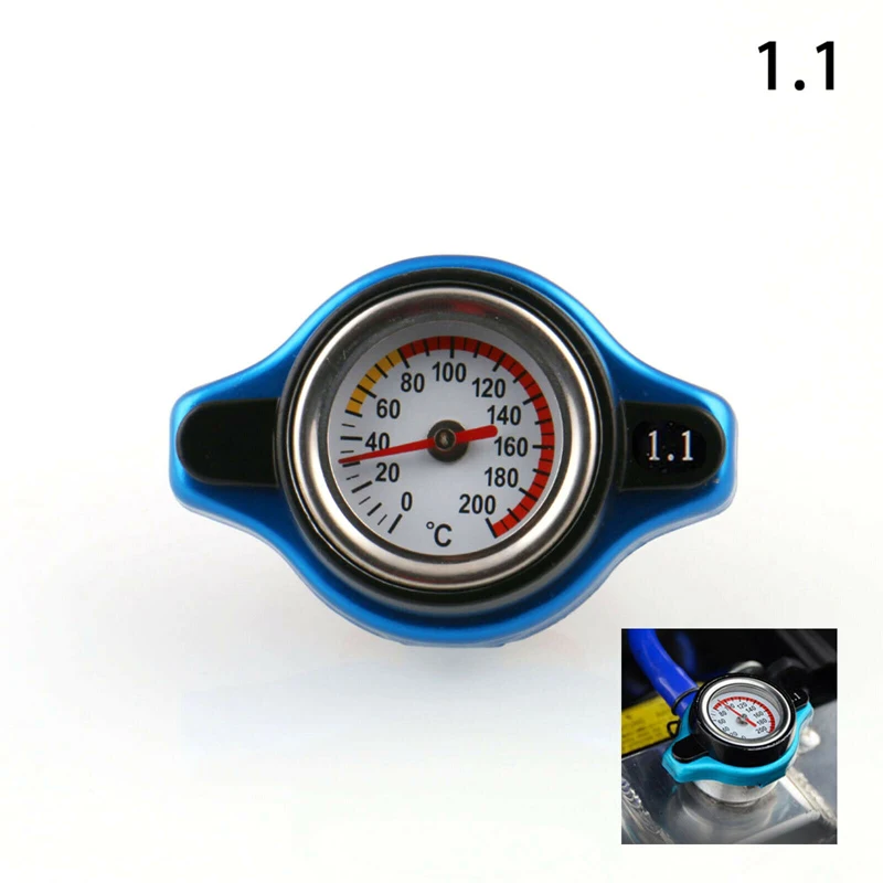0.9 Bar Thermostatic Radiator Cap Cover with Water Temp Temperature Gauge for Truck Forklift Trailer