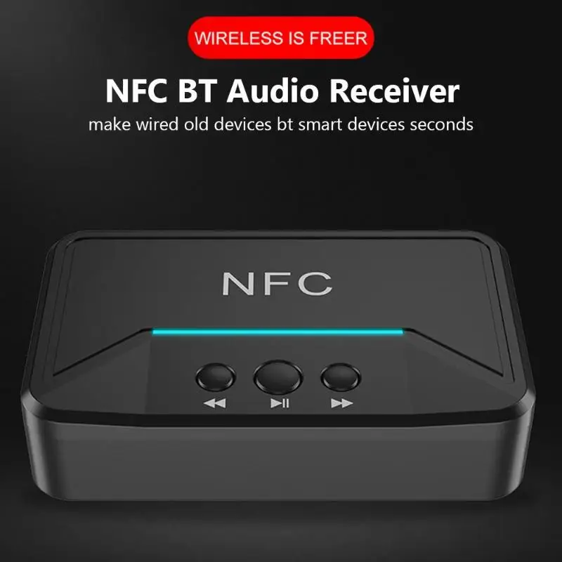 BT200 NFC Bluetooth 5,0 аудио приемник 3,5 мм AUX RCA Jack Hifi стерео аудио адаптер Поддержка ключа: A2DP/AVRCP для автомобильного динамика