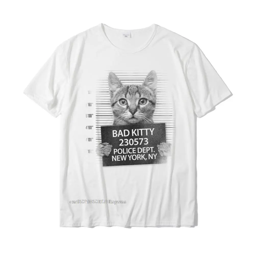 LeisureHip hop Short Sleeve Tops & Tees Thanksgiving Day Rife Crewneck 100% Cotton Tee-Shirts Men Tshirts Funny  Bad Kitty Cat Police Line Up Funny Cats T-shirt Unisex__5052 white