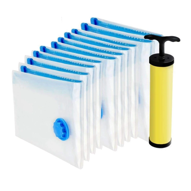 Lot Of 10 Vacuum Storage Bag Cleaner Bags Pump Free Waterproof Suction Triple Wate | Дом и сад