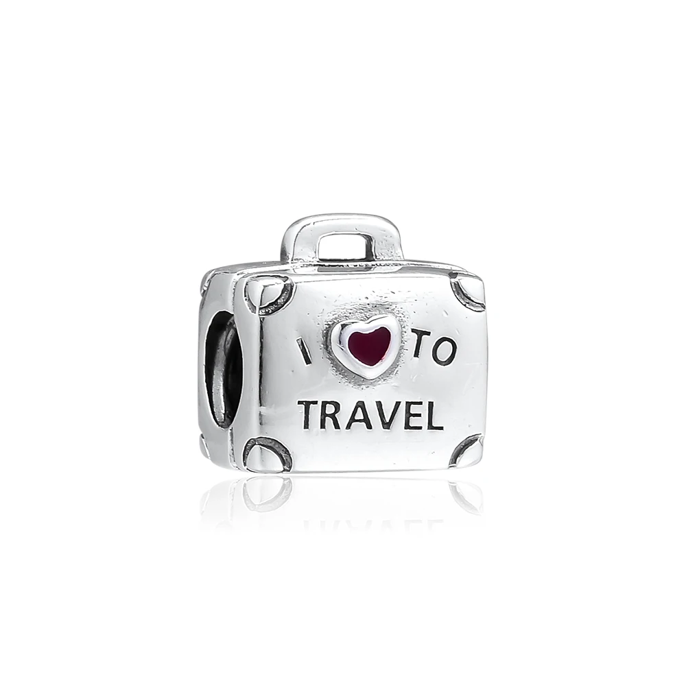 Fandola-Beads-DIY-Fits-Pandora-Bracelet-I-Love-to-Travel-Charm-925-Sterling-Silver-Beads-for