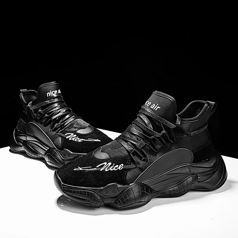 Новые мужские кроссовки 9908 на толстой подошве обувь с дышащей сеткой спортивная обувь для мужчин; на платформе; на толстом каблуке; обувь для прогулок на открытом воздухе, мужские кроссовки - Цвет: Black