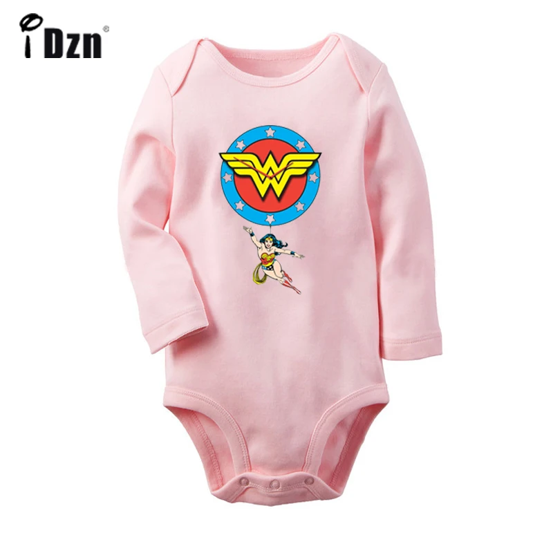 DC Diana Prince Wonder Woman/боди для новорожденных с изображением головы звезд; комбинезоны с длинными рукавами для малышей; одежда из хлопка - Цвет: JcBaby2108PC