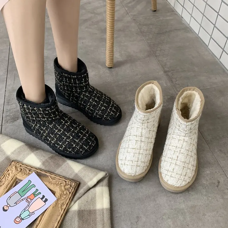 Round Toe Women's Rubber Boots Australia Flat Heel Fashion Womens Shoes Low Heels booties Booties Ladies Boots-women Lace
