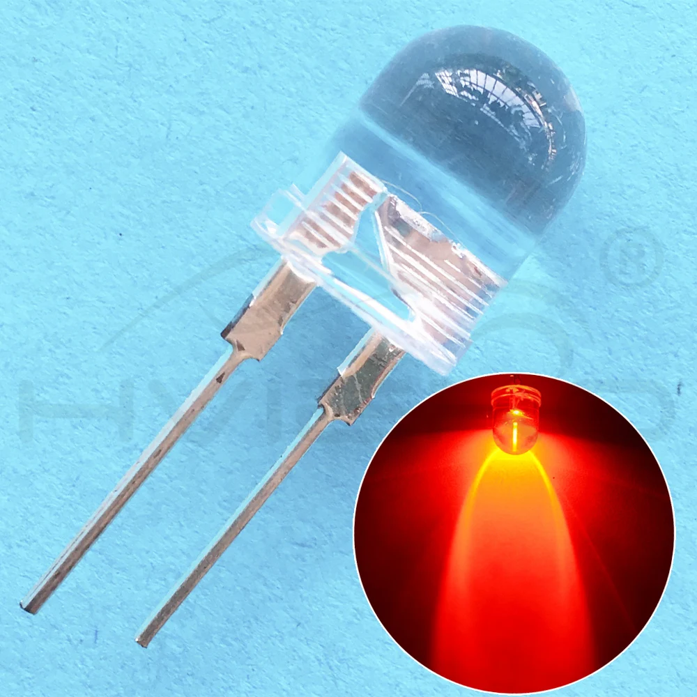 Hviero 10mm White Red Green Blue Yellow Diode Led Round 0.5W power light 3.2~3.6V LED lamp bead light-emitting diodes 30KMCD bulb