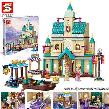 

Elsa Anna Magical Ice Castle Model Building Blocks Cinderella Princess Castle Compatible With Legoinglys Friends