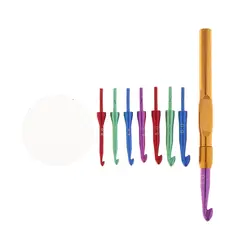 10 шт. алюминиевый крючок для вязания крючком с удобные ручки вязанное с узором иглы для начинающих разных размеров от 3,0 мм до 7,0 мм
