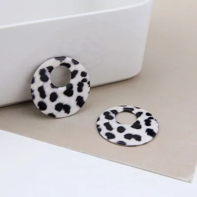 4 35mm 10 шт. модная леопардная печать ювелирные подвески Kawaii Звезда Круглый квадратный DIY Ожерелье Серьги Подвески украшения - Окраска металла: 4 35mm