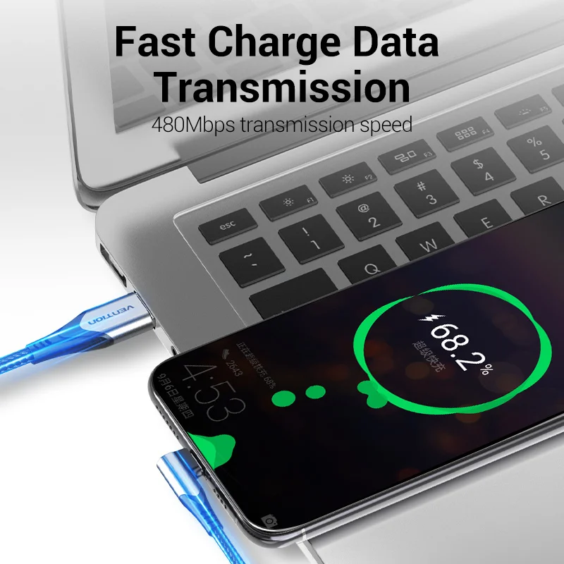 Vention 90° Fast Charging USB-C Cable