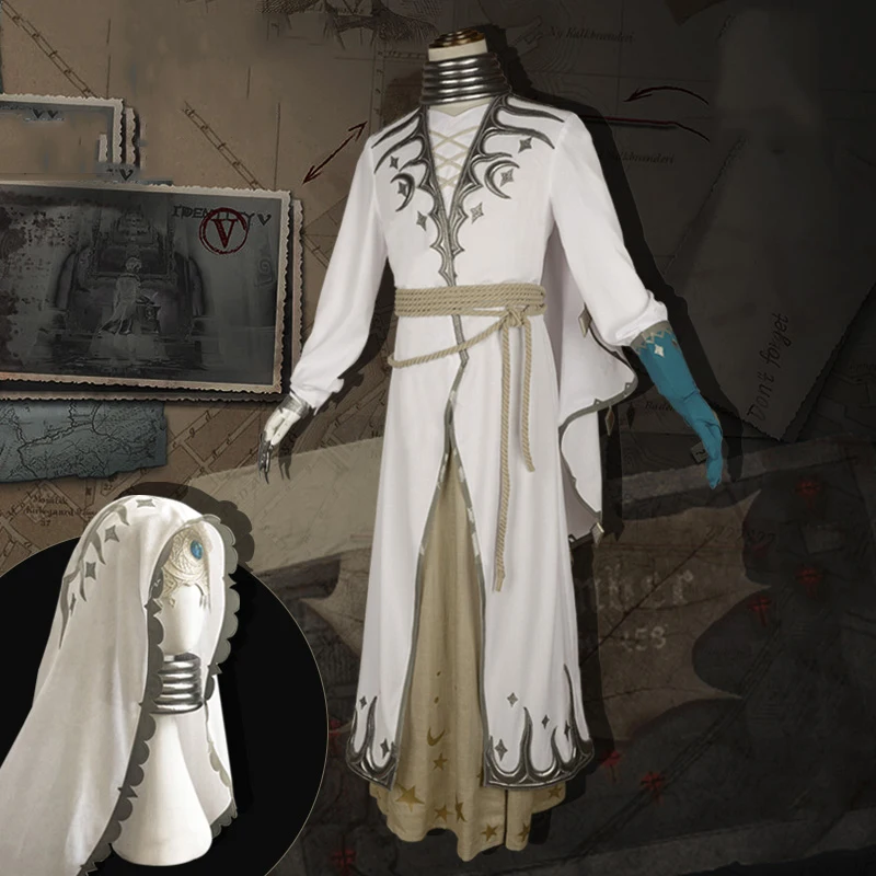 

Game Identity V Cosplay Costumes Seer Eli Clark Lunar Phase Skin Cosplay Costume White Long Suits Anime Comic Cosplay Costume