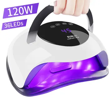 

UV Lamp For Manicure 120W Portable Nail Dryer Fast Curing Speed Gel Light Nail Lamp LED UV Lamps With Motion Sensing LCD Display