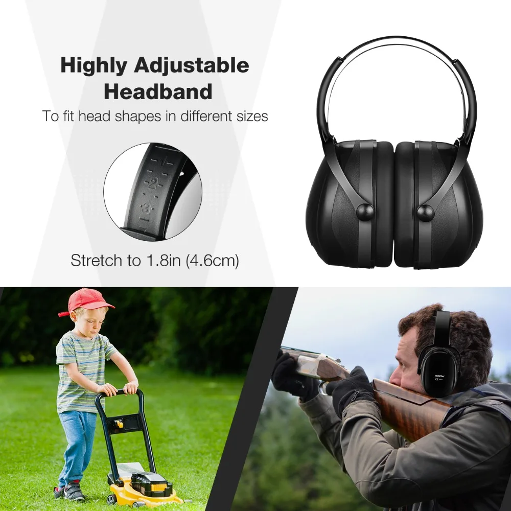 Mpow Noise Reduction Ear Earmuffs Mpow HP044 SNR36dB Hearing Protection Ear Defenders with Adjustable Headband Ear Earmuffs