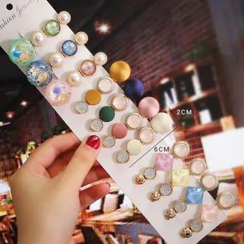 

Korean Fashion Hair Clip Pins For Women Hair Accessories Hairpins Acrylic Geometric Crystal Barrette Set Girls Hairgrip 2020