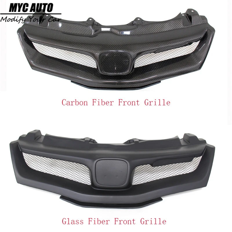 Передняя решетка для Honda Civic FN FK FN2 TYPE R 2006 2007 2012 из углеродного волокна и
