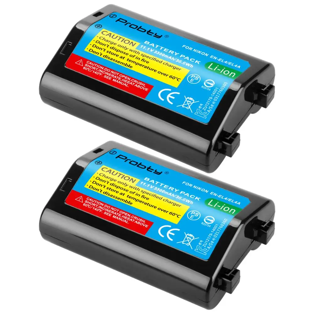 Высокое качество для Nikon D2Z D2H D2Hs D2X D2Xs D3 D3S F6 D3X ENEL4 ENEL4A батареи для камеры с EN-EL4 EN-EL4A батарея - Цвет: 2 Pcs Battery