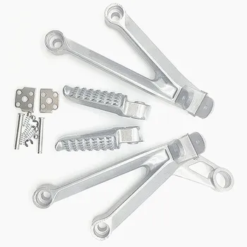 

Rear Passenger Foot Pegs Footrest Bracket Kit For Kawasaki Ninja ZX10R 2004 2005 ZX-10R Silver