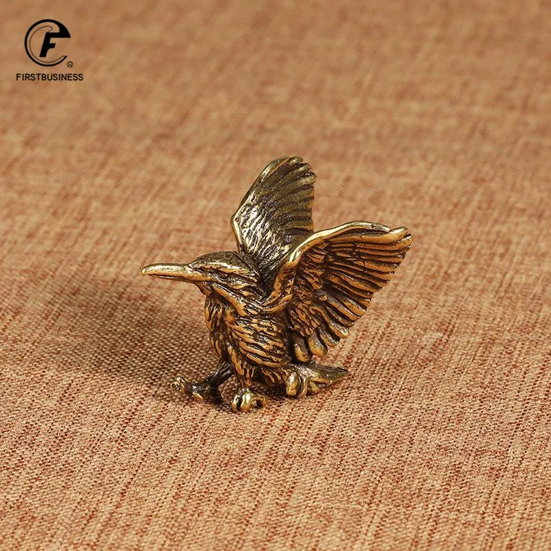 Brass Solid Copper Open Wing Mini Eagle Bird Art Model Home Living Room Office Tea House Yoga Room Decor Statues Sculpture Gift