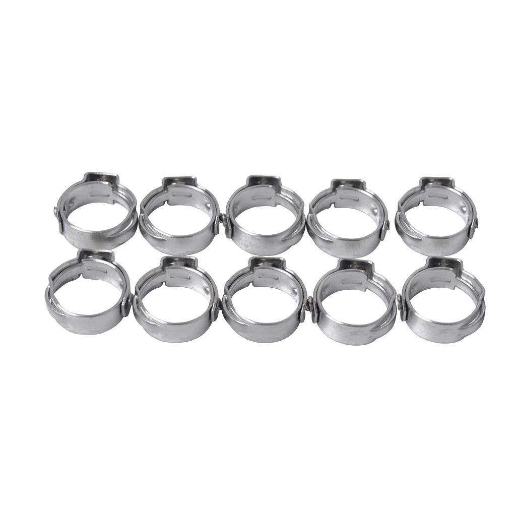 10X Stainless Steel Single Ear Hydraulic Hose Clamps 5.8mm-7mm