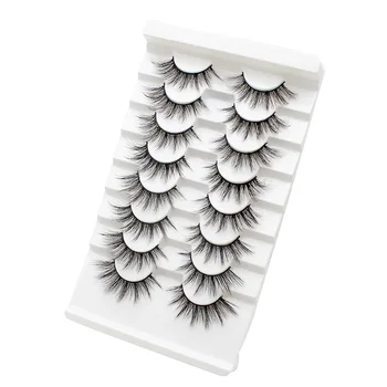 

8 pairs fake mink False eyelashes natural bulk eye lashes vendor wholesale short volume silk wispy strip faux mink 3d lashes