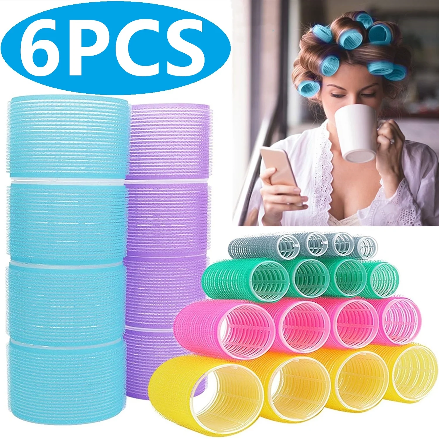 Hair Rollers Self Grip Hair Curlers Lazy Curler Silk Curling Ribbon