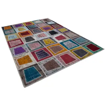 

200x280 Cm Multicolor Handmade Modern Patchwork Rug-7x9 Ft