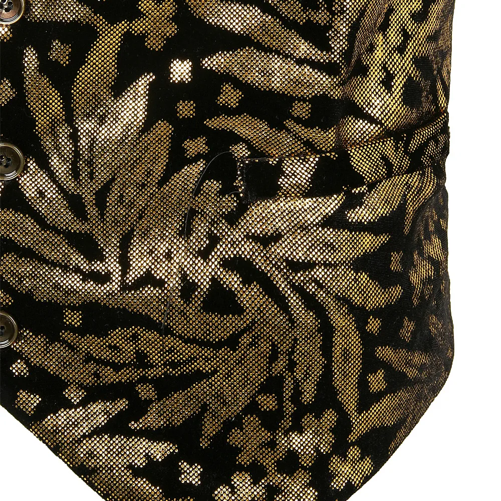 AliExpress Night Club Style Casual Vest-Style Bronzing Printed Waistcoat Single Breasted Waistcoat SV05