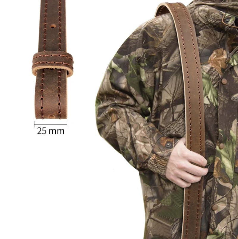 Outdoor hunting rifle strap leather rifle sling tactical retro sturdy belt bullet gun military accessories single point gun rope